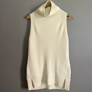 Vince Cream Sleeveless Wool Cashmere Turtleneck Sweater Size XXS